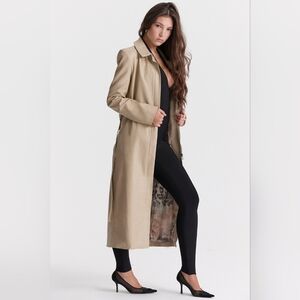 House of CB Ariel beige vegan leather‎ trench coat S